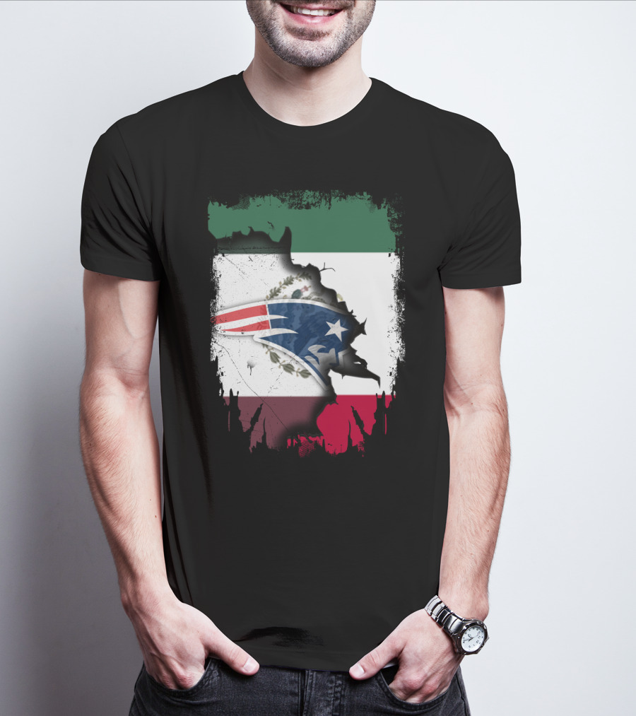 Together With Mexico And Patriots Flag T-Shirt