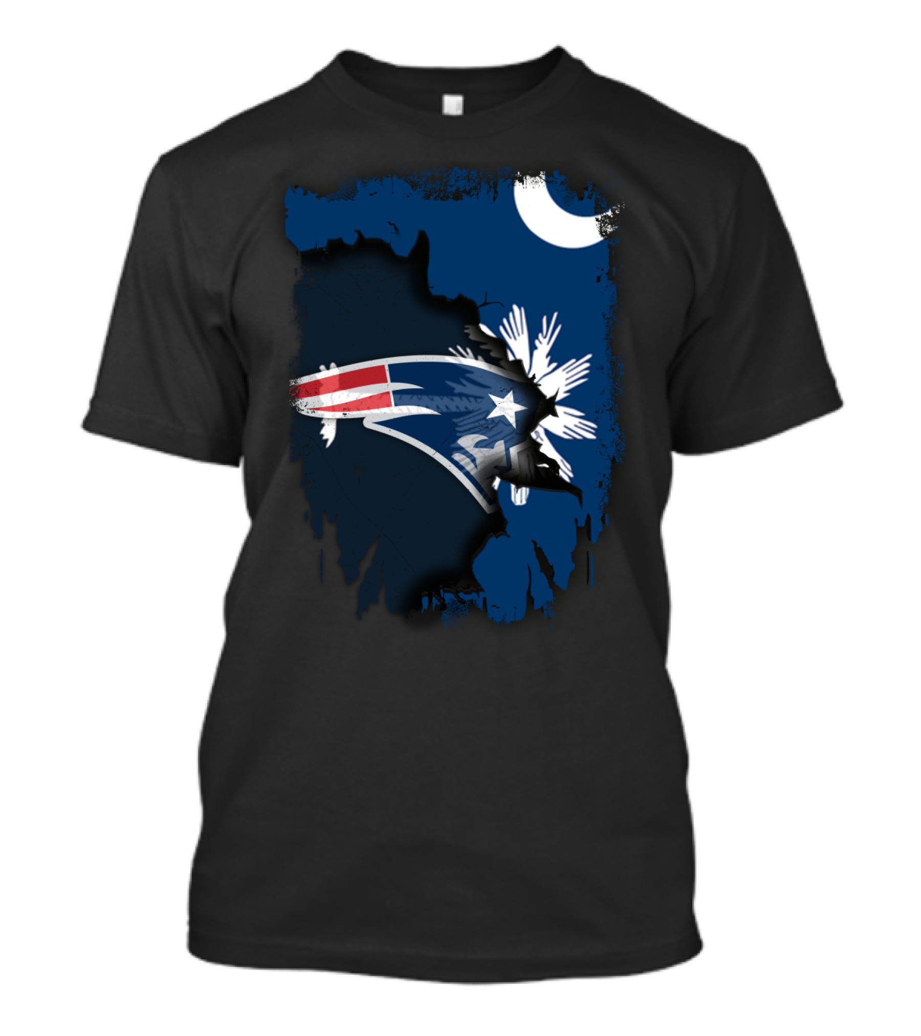 Together South Carolina With New England Patriots Logo And State Flag Elements T-Shirt