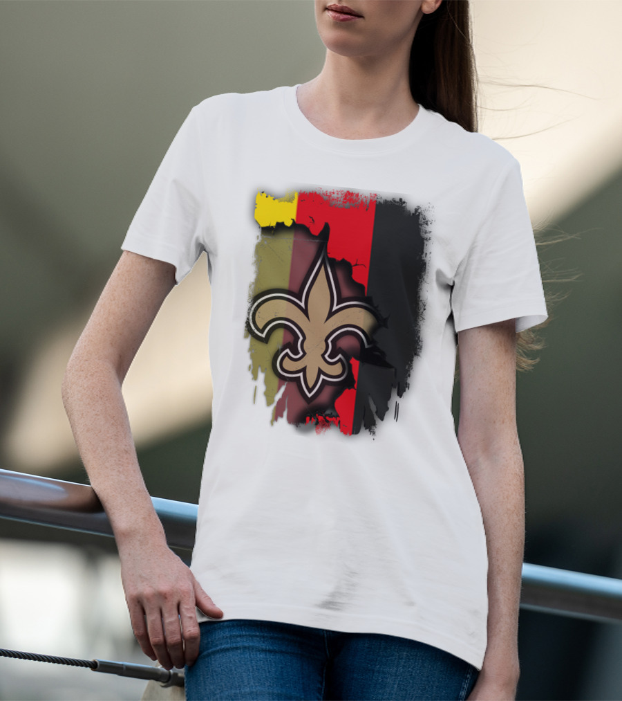 Germany Colors With Saints Fleur-de-Lis Emblem T-Shirt