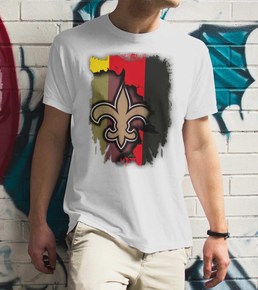 Germany Colors With Saints Fleur-de-Lis Emblem T-Shirt