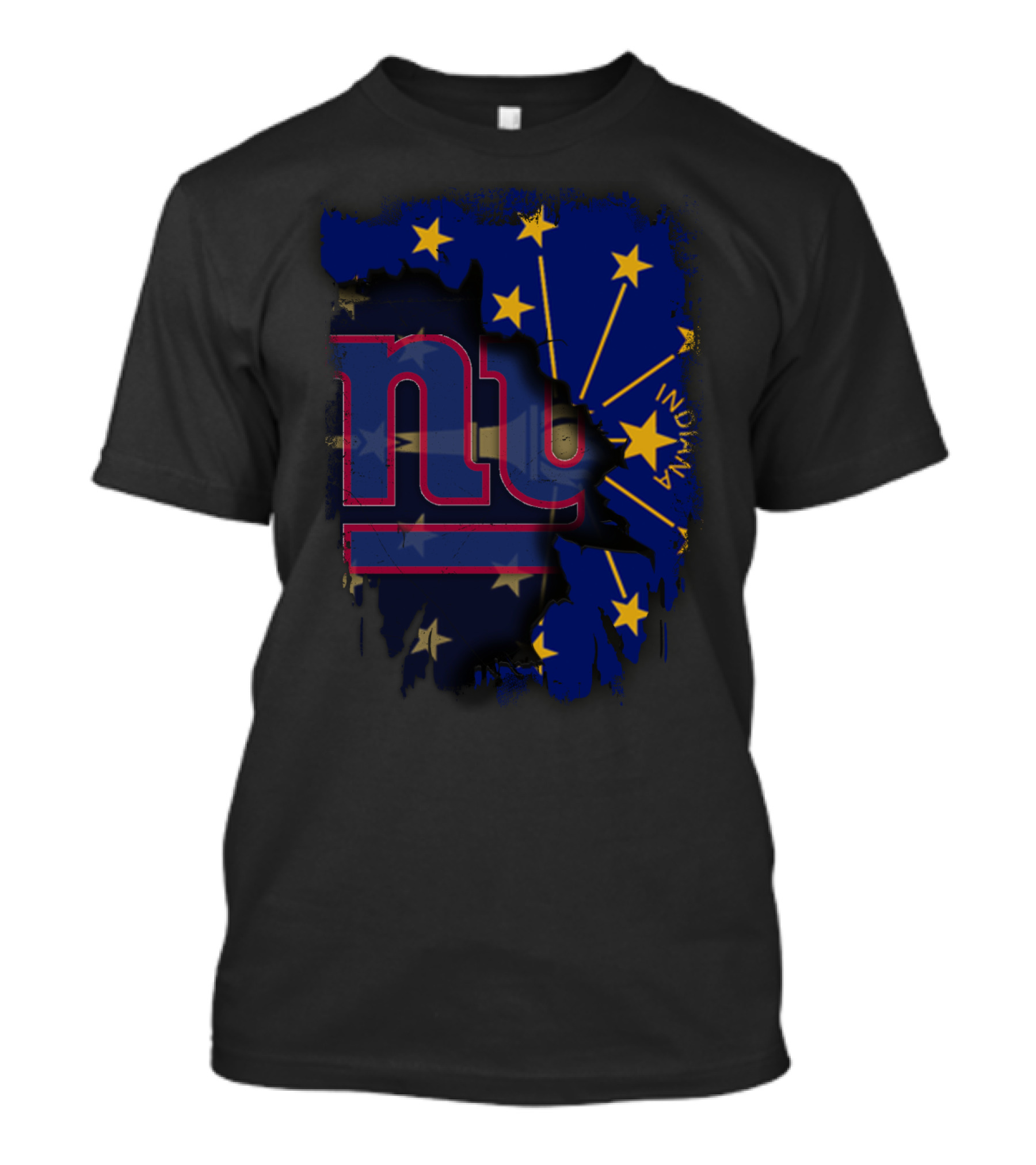 Indiana State Flag With New York Giants T-Shirt