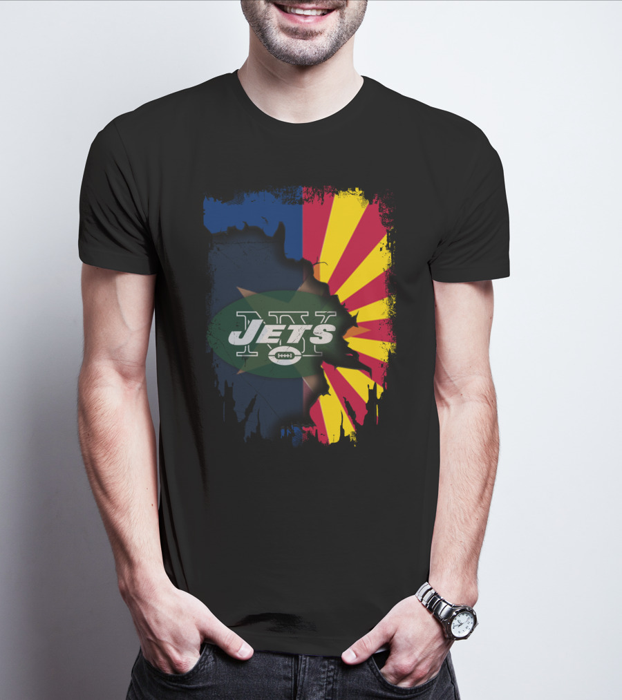 Arizona State Flag Merged With New York Jets T-Shirt