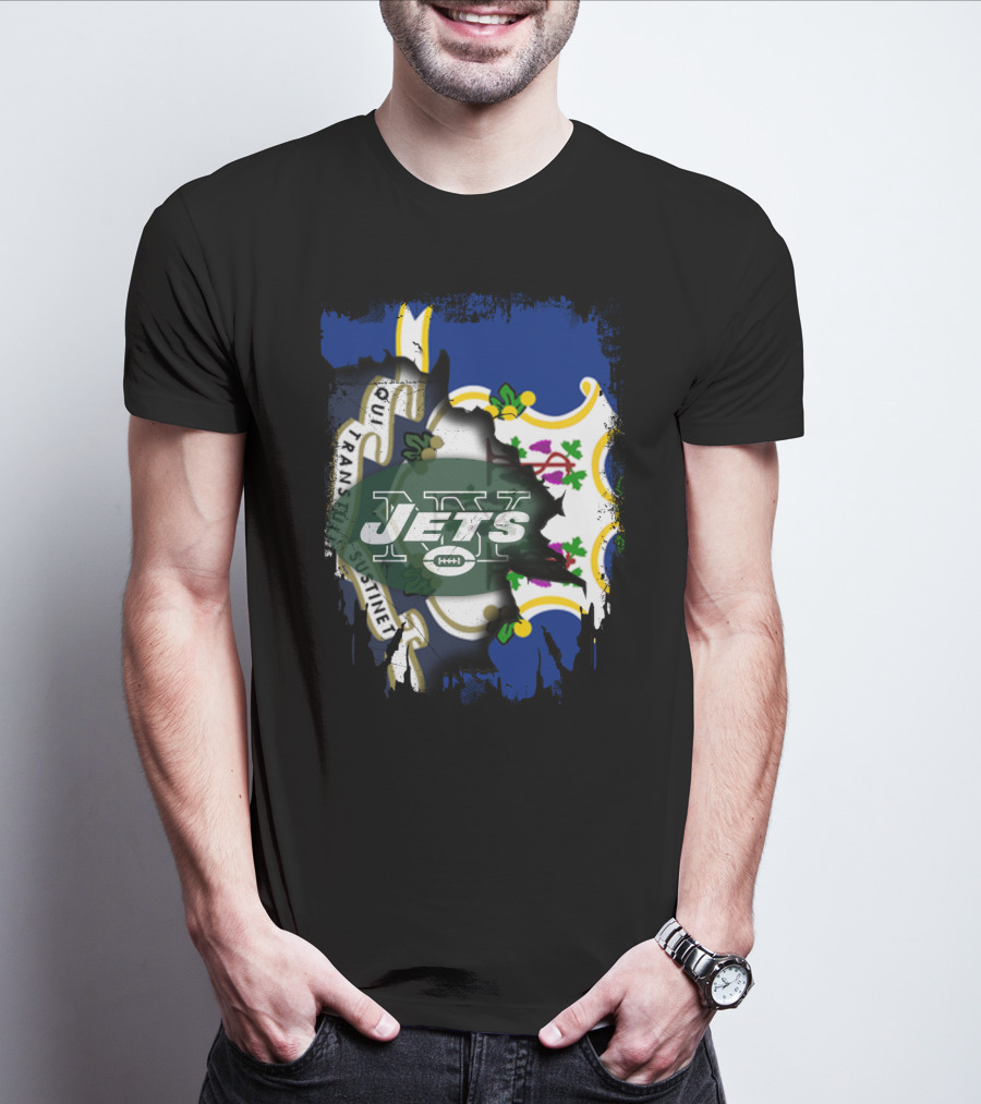 Connecticut Jets Together Flag Fusion T-Shirt
