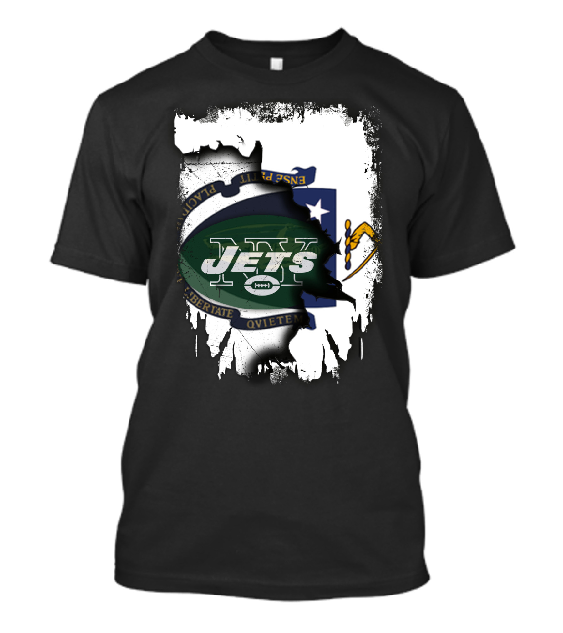 Massachusetts Emblem Combined With Jets T-Shirt