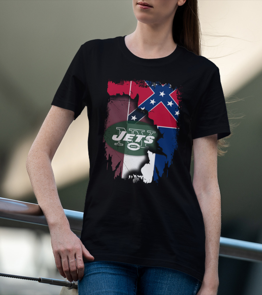 Jets New York Mississippi Confederate Flag T-Shirt