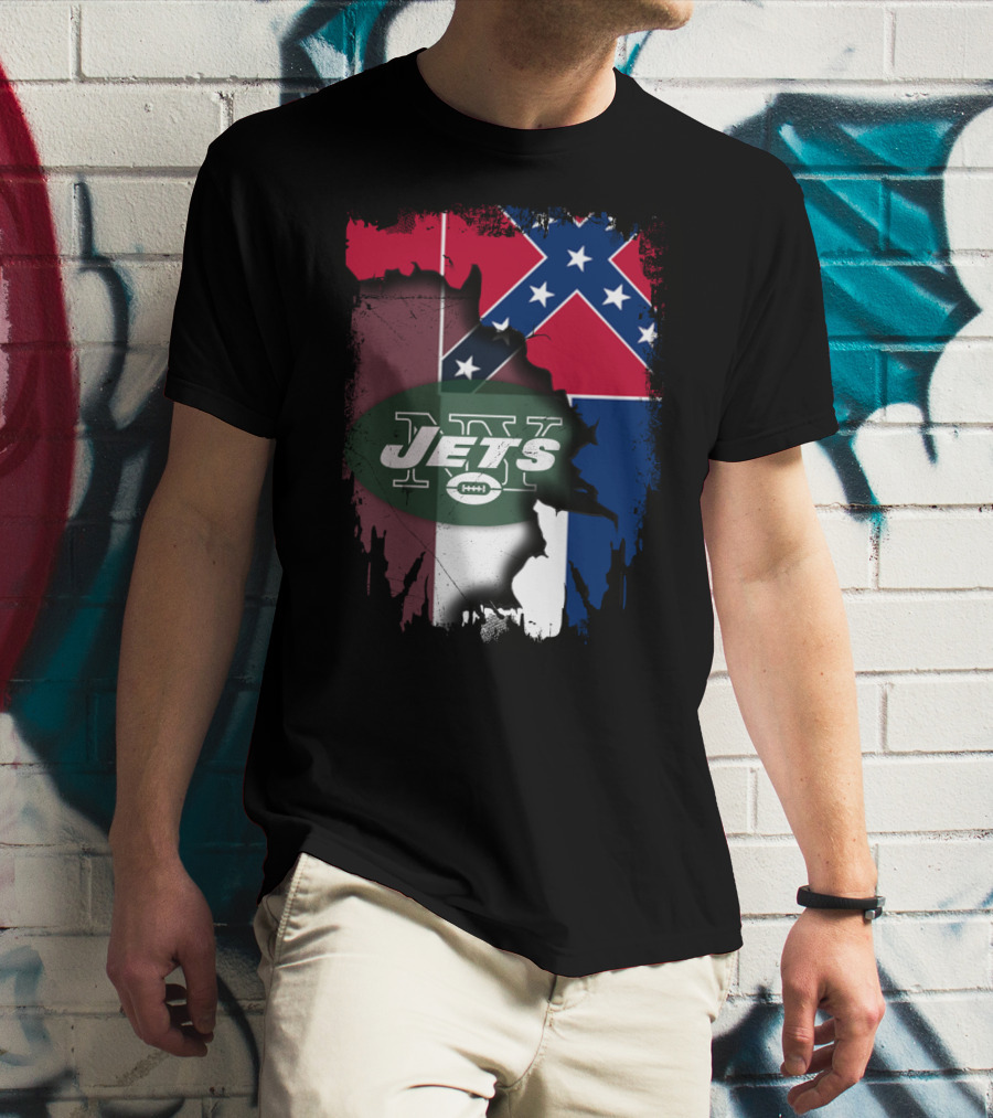 Jets New York Mississippi Confederate Flag T-Shirt