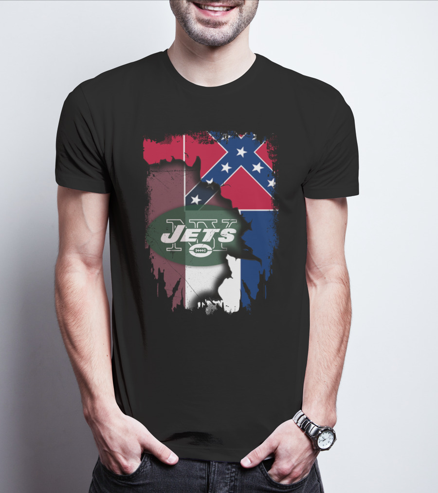 Jets New York Mississippi Confederate Flag T-Shirt