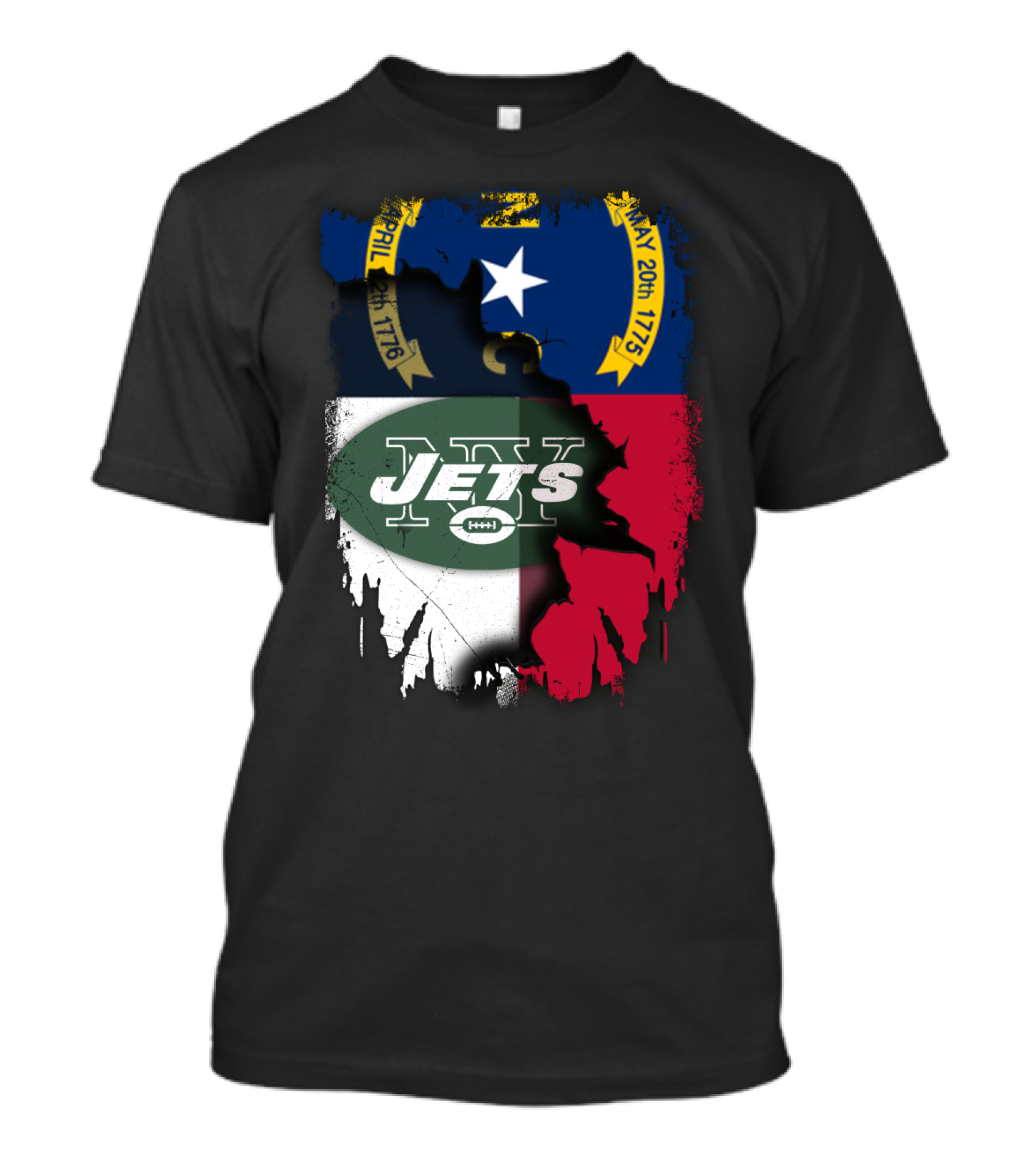 North Carolina Flag Jets Logo Fusion T-Shirt