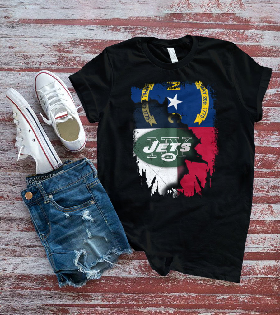 North Carolina Flag Jets Logo Fusion T-Shirt