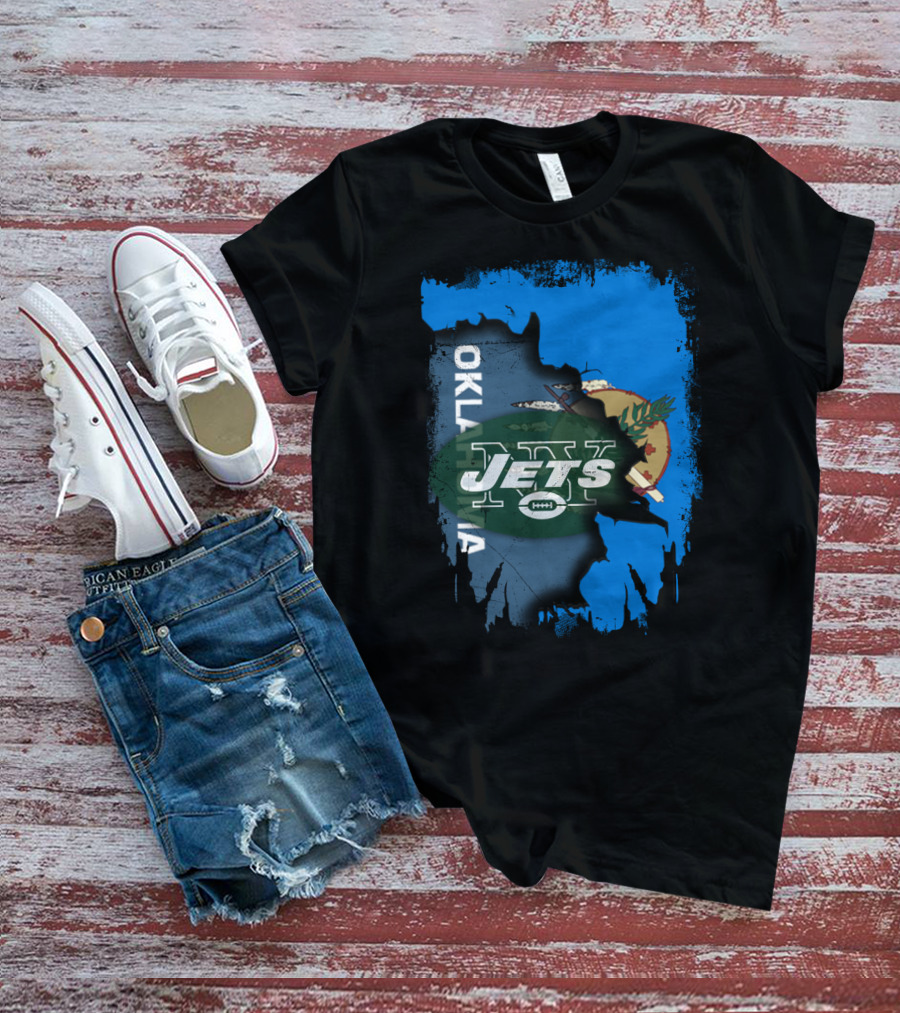 Oklahoma Jets New York Flag Crossover Elements T-Shirt
