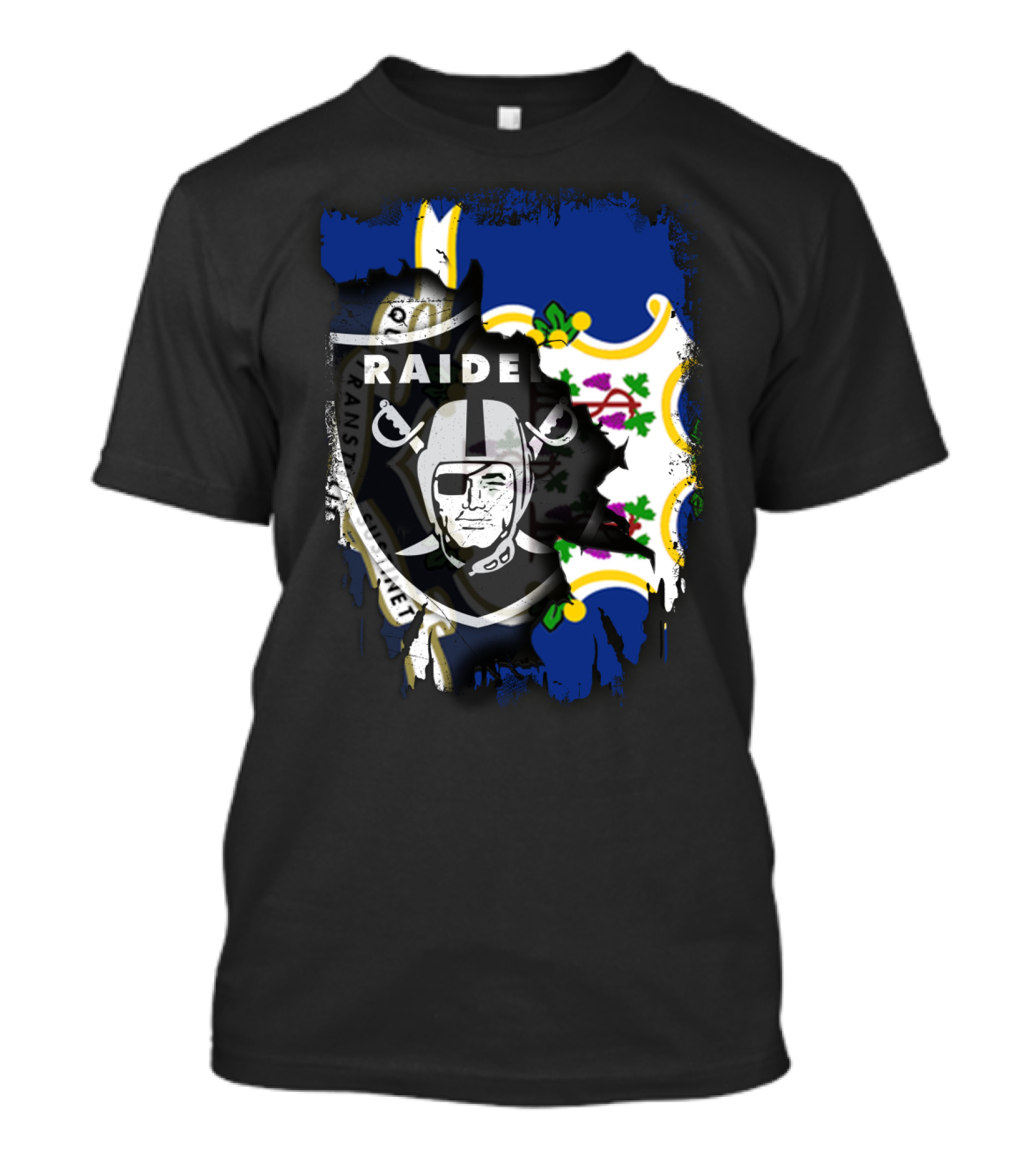 Connecticut Proud With Raiders Iconic Fusion T-Shirt