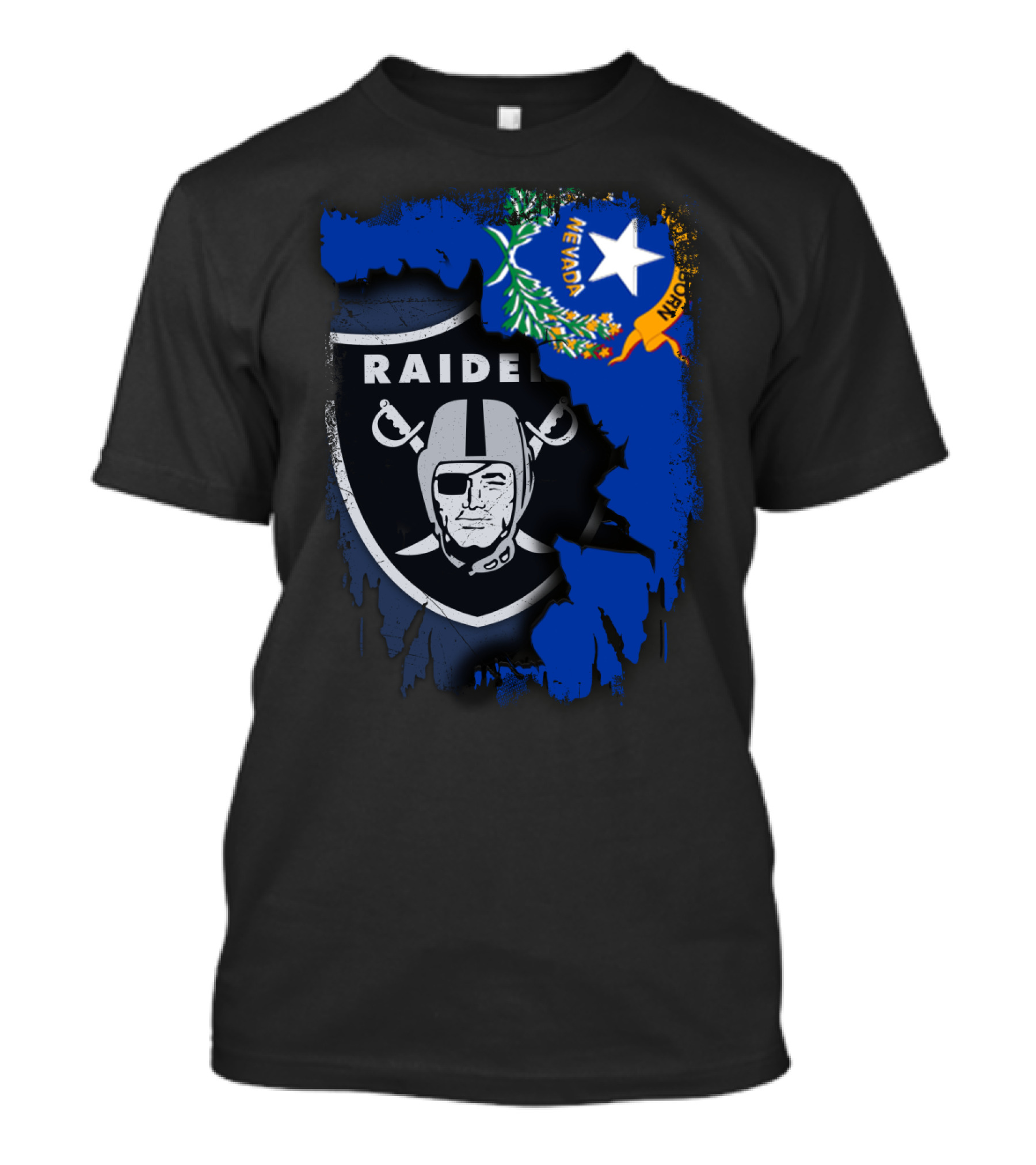 Nevada Raiders United With State Flag Emblem T-Shirt
