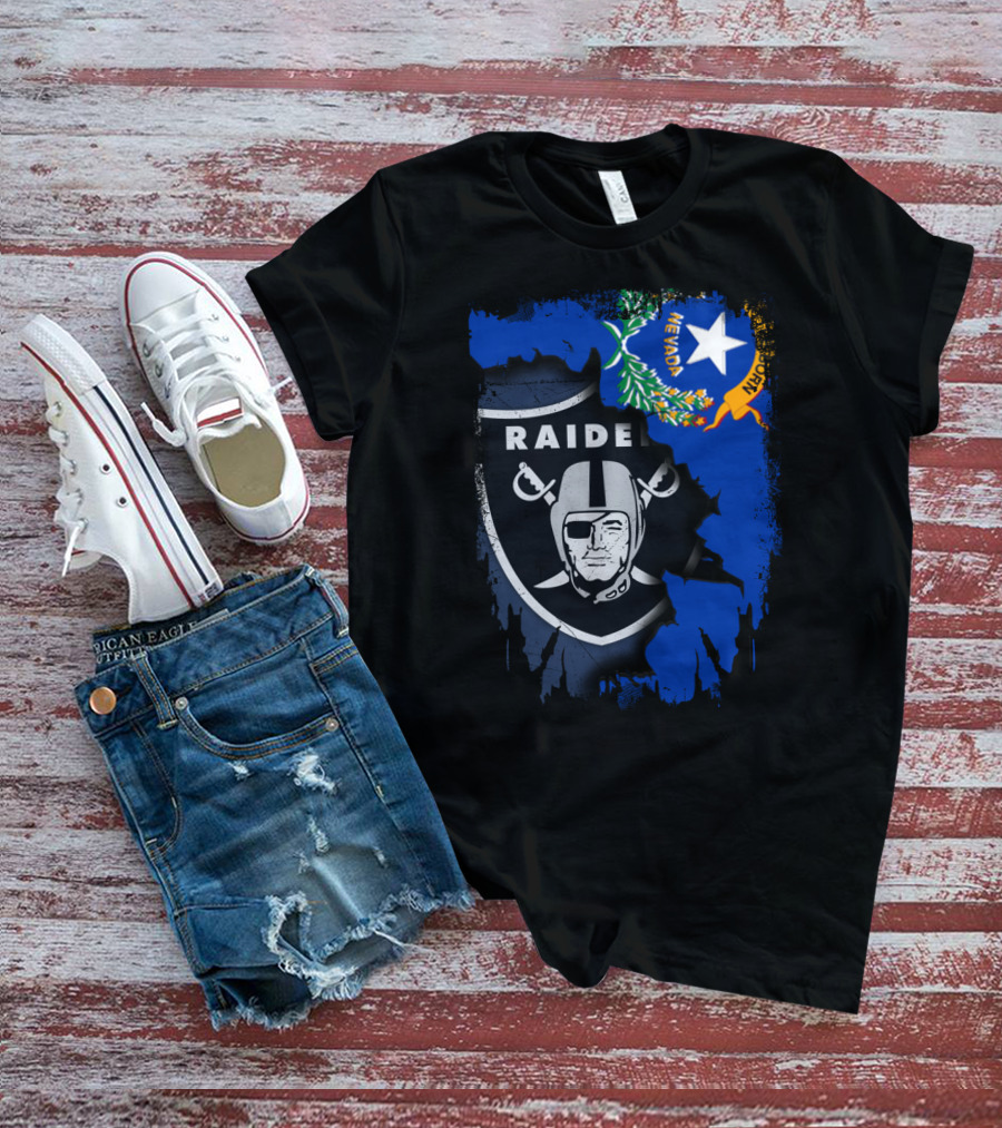 Nevada Raiders United With State Flag Emblem T-Shirt