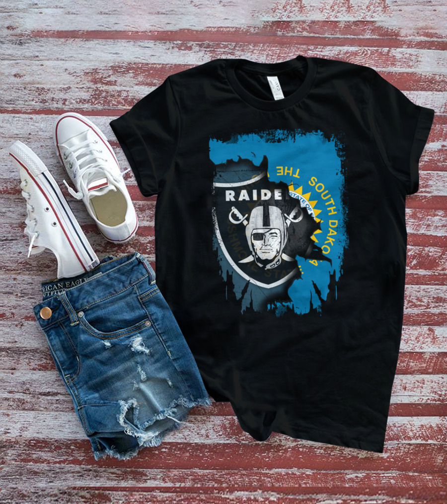 South Dakota Raiders Shield With State Flag Elements T-Shirt