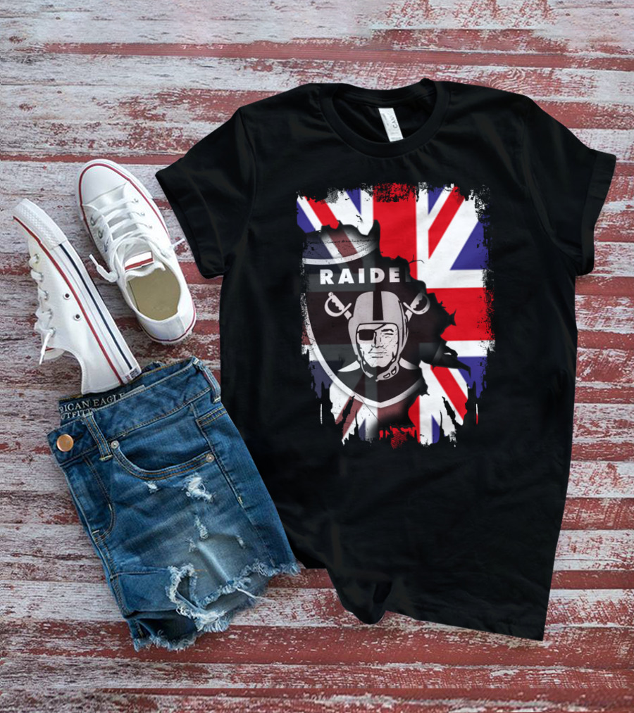 Raider Helmet With Union Jack Flag Fusion T-Shirt
