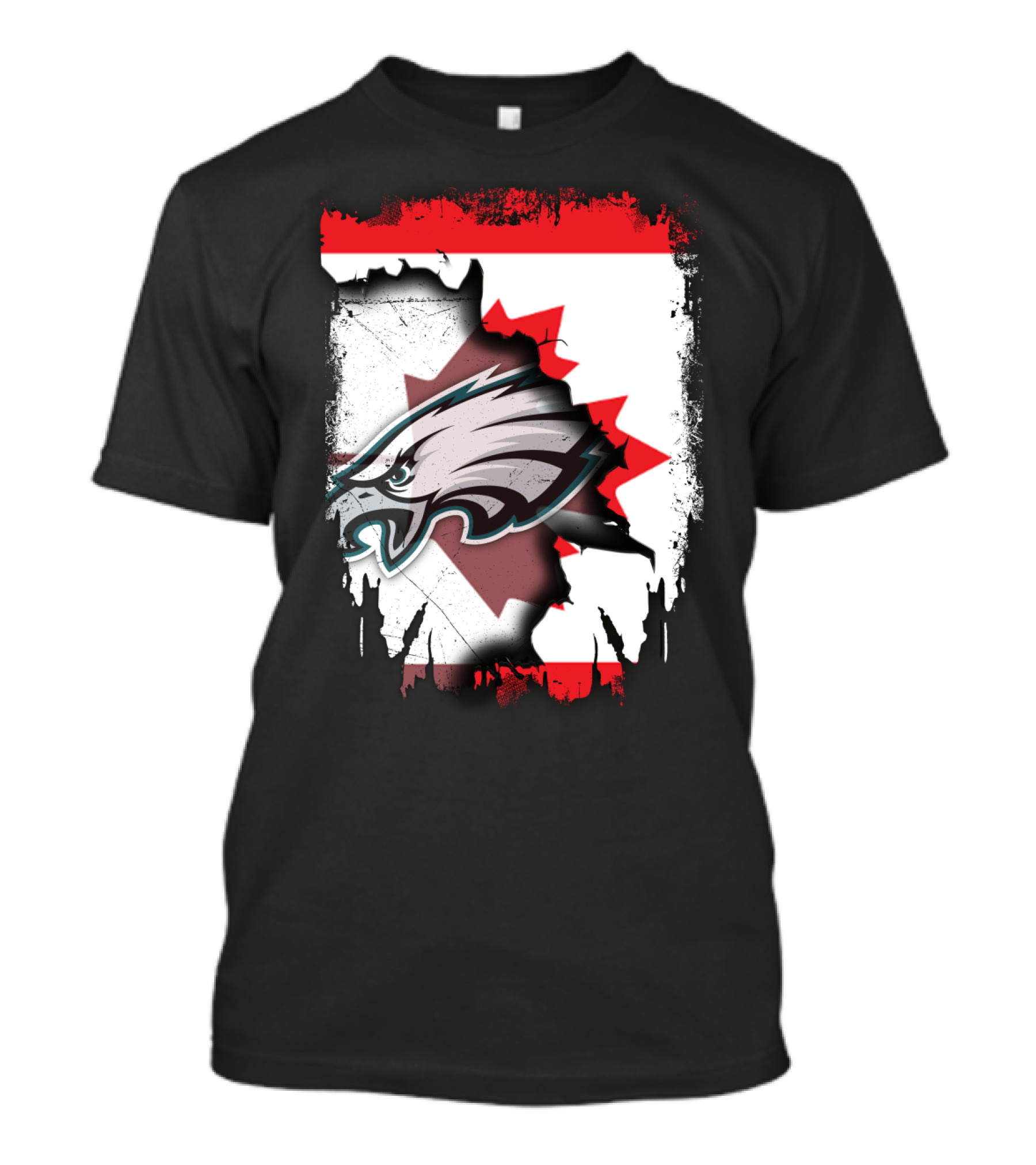 Together Canada Philadelphia Eagles Maple Leaf Rip T-Shirt