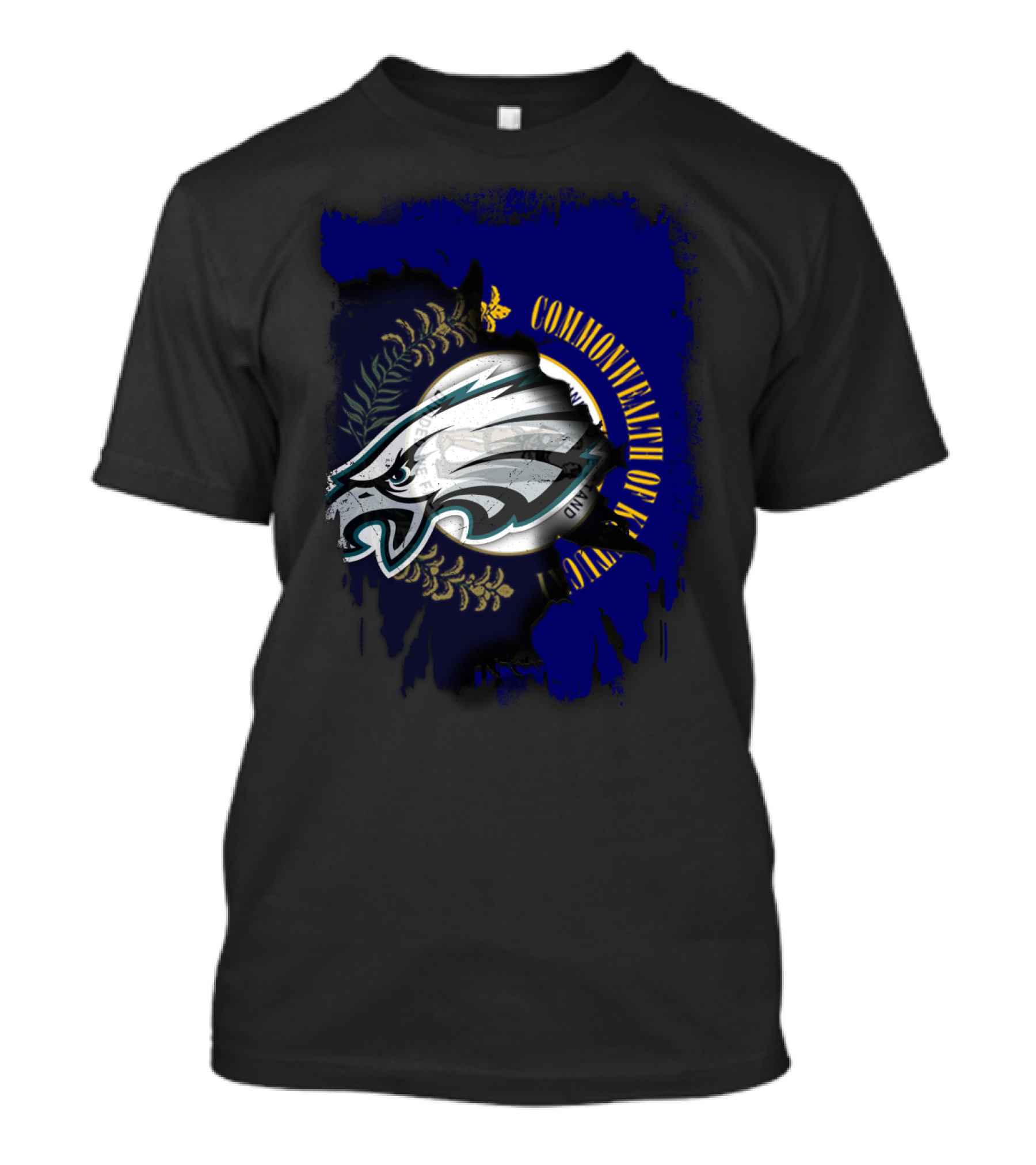Commonwealth Of Kentucky With Eagles Logo Fusion T-Shirt