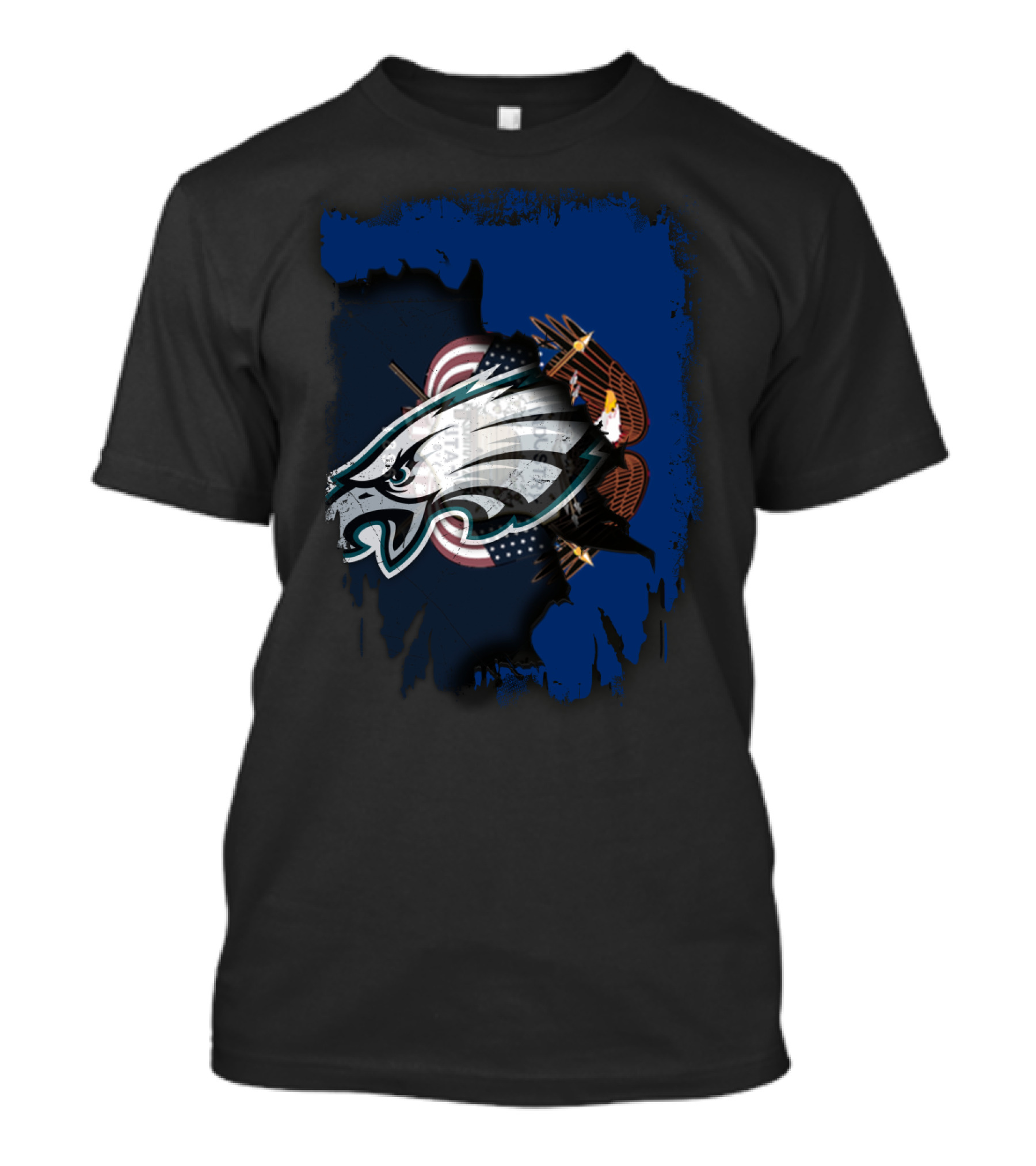 Together Utah Philadelphia Eagles USA Flag Eagle Fusion T-Shirt