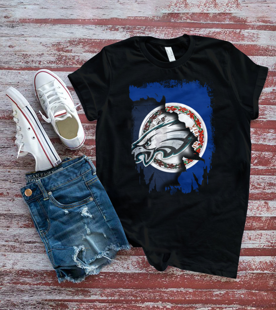 Philadelphia Eagles Virginia State Flag Fusion T-Shirt