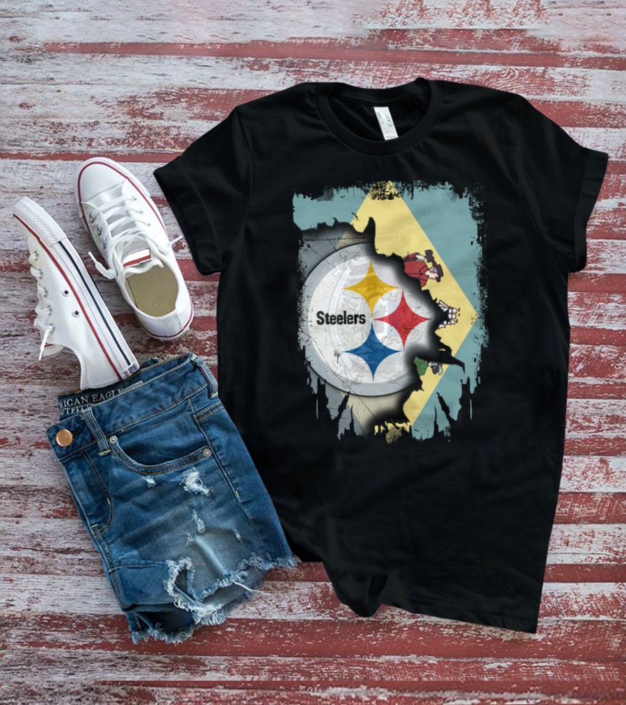 Delaware Flag Steel Logo Fusion Steelers Together T-Shirt