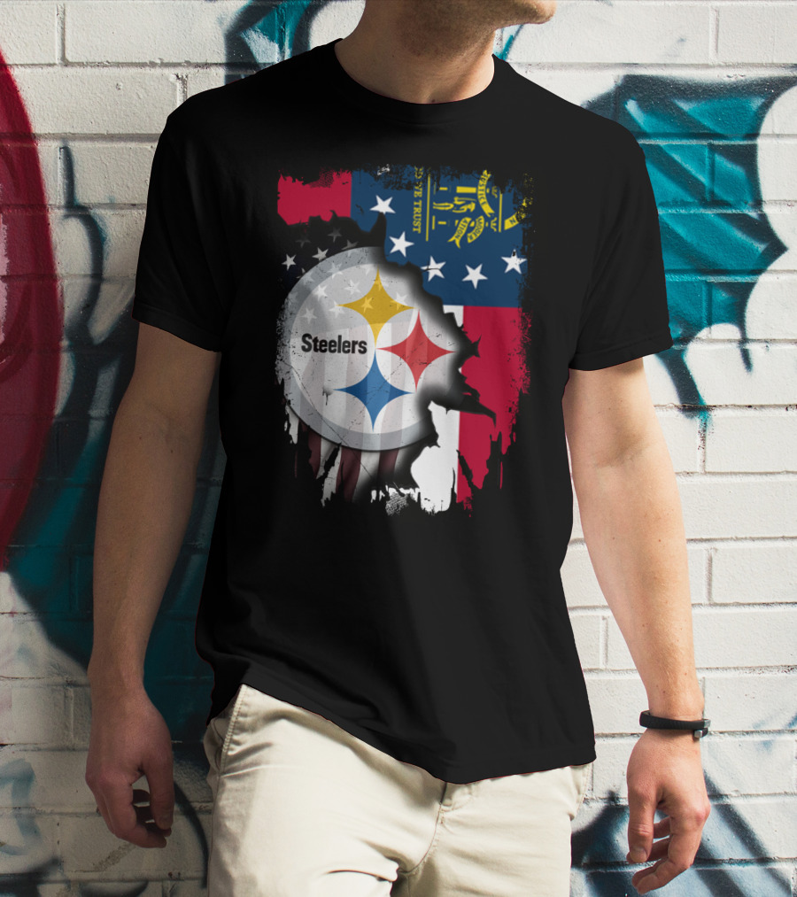 Steelers Over Georgia State Flag Football T-Shirt