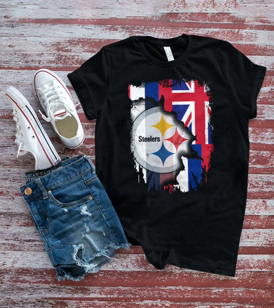 Hawaii Flag Backdrop With Steelers T-Shirt