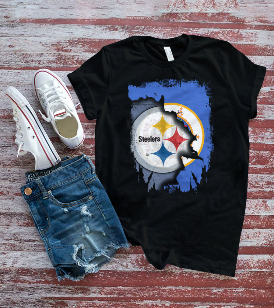 Steelers And Minnesota United Iconic Symbol Fusion T-Shirt
