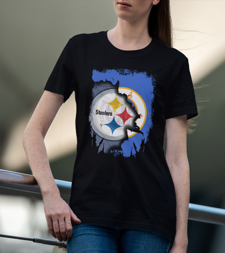 Steelers And Minnesota United Iconic Symbol Fusion T-Shirt