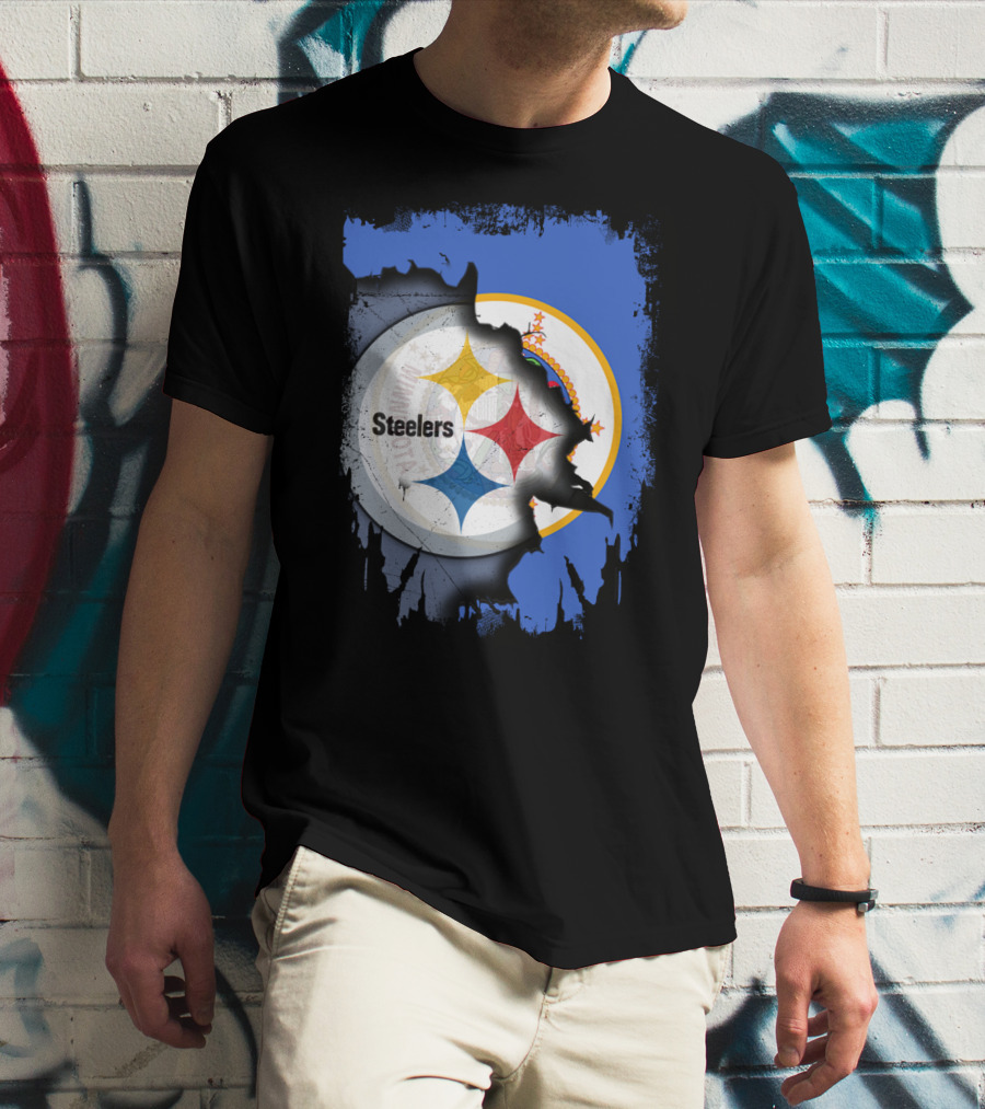 Steelers And Minnesota United Iconic Symbol Fusion T-Shirt