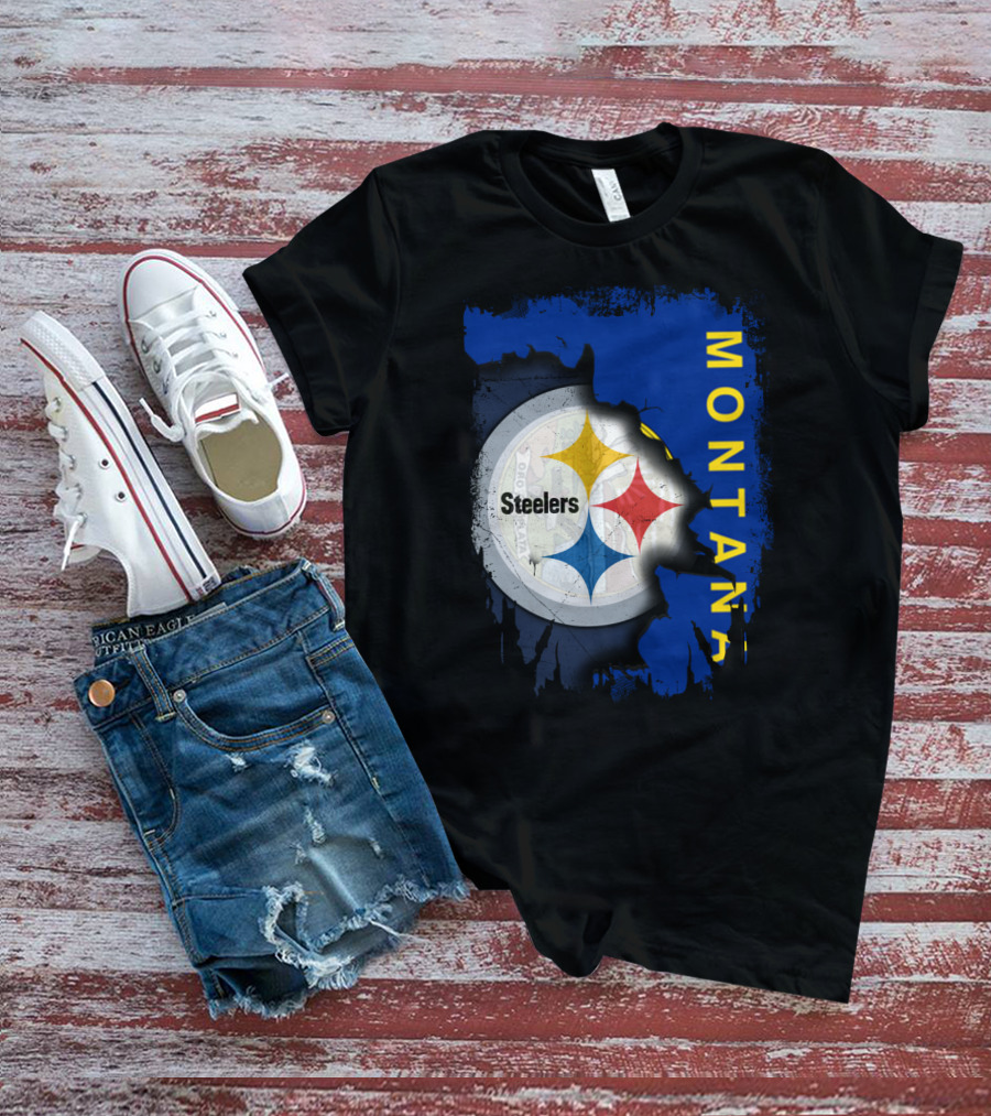Montana Steelers Emblem With State T-Shirt