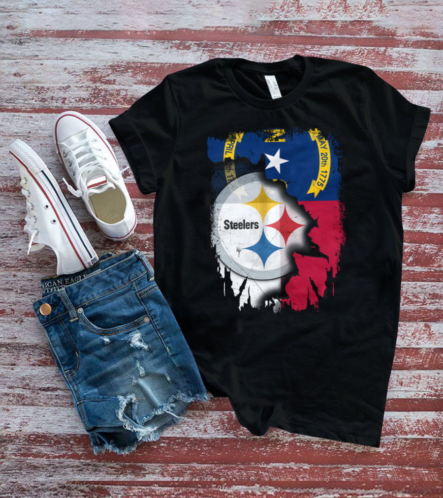 Together North Carolina With Steelers Logo Fusion T-Shirt