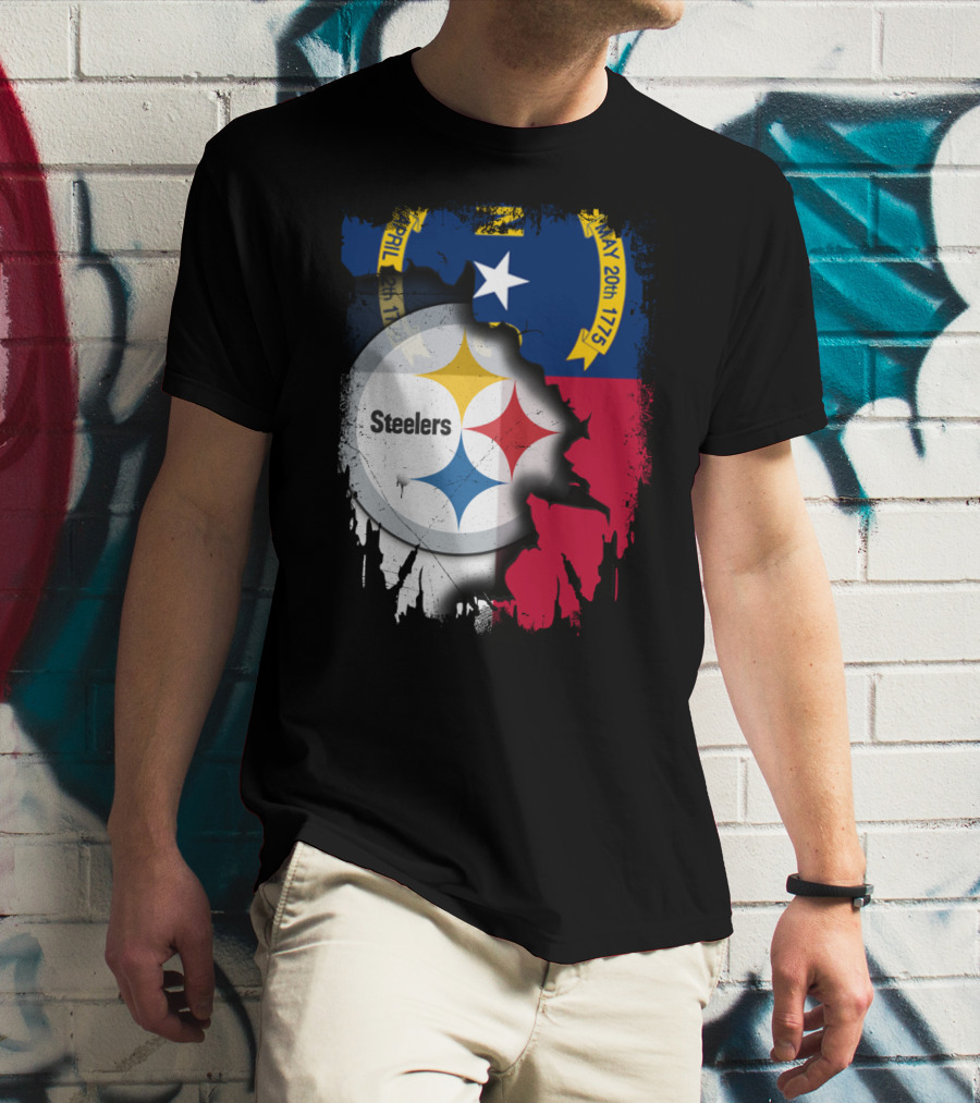 Together North Carolina With Steelers Logo Fusion T-Shirt