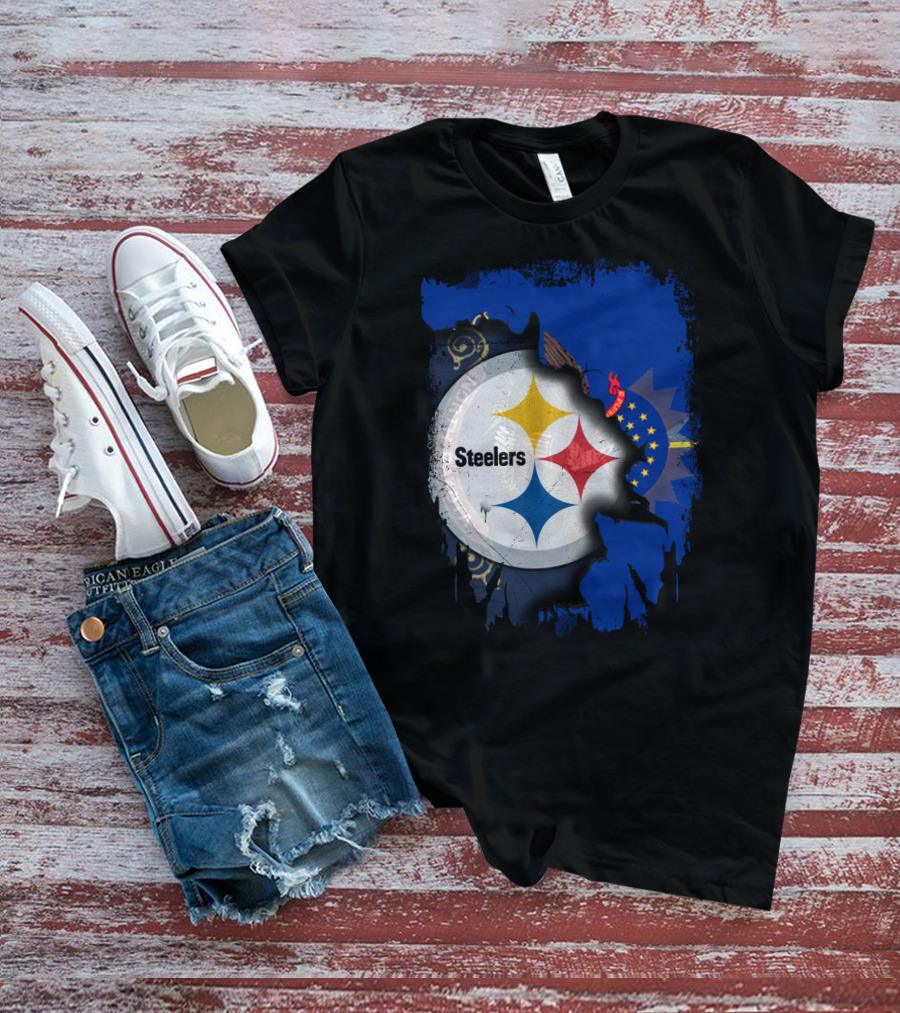 North Dakota And Steelers Fan Unity T-Shirt