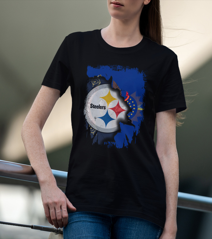North Dakota And Steelers Fan Unity T-Shirt