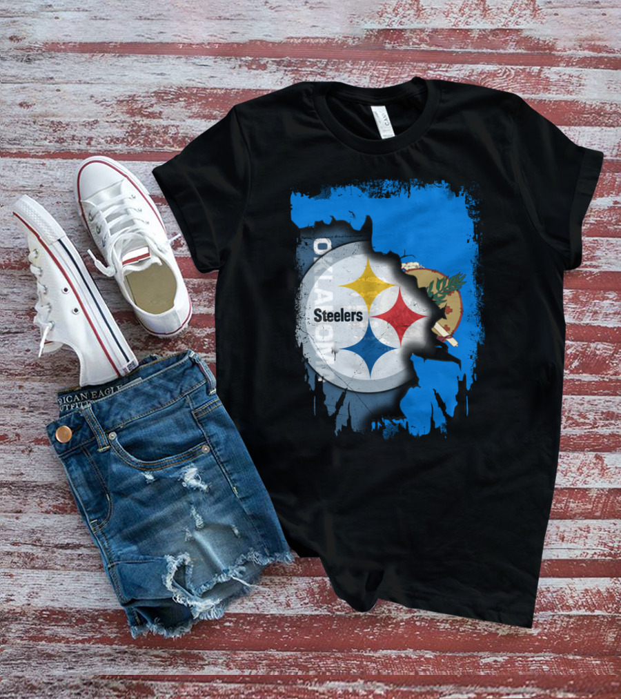 Steelers Oklahoma Pride Flag Fusion T-Shirt