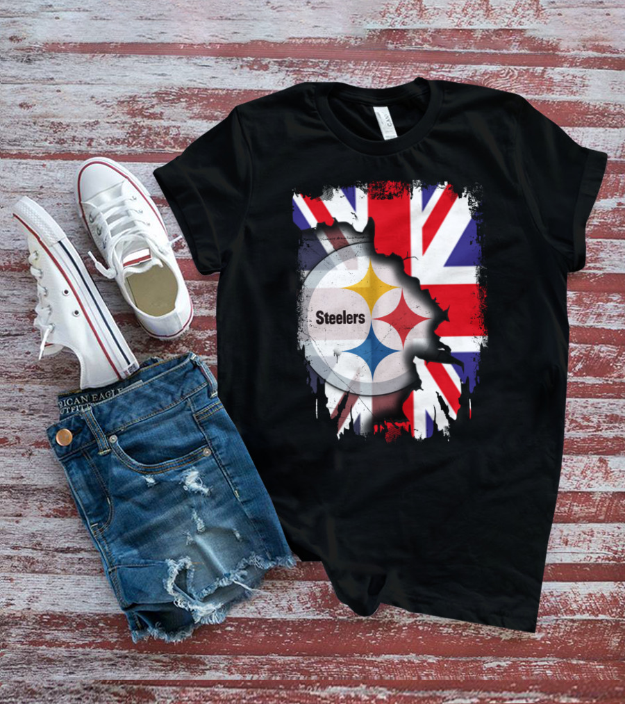 Steelers Union Jack Together United Kingdom Supporters T-Shirt