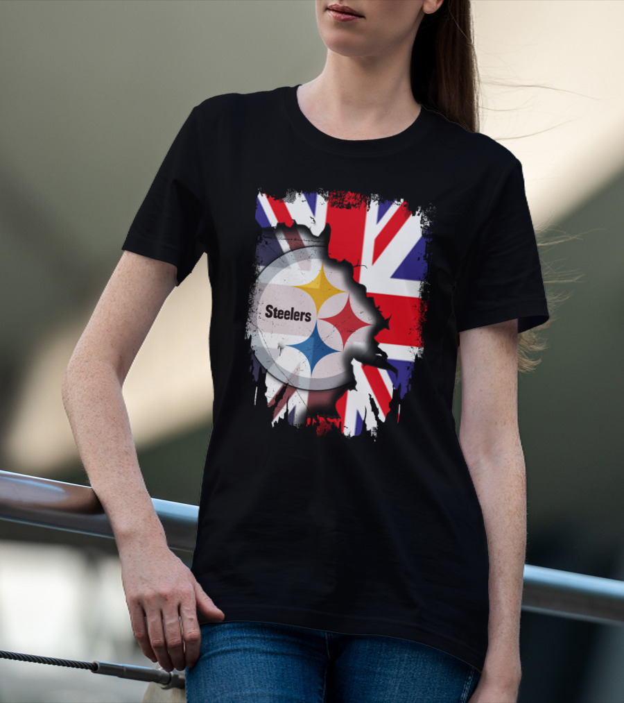 Steelers Union Jack Together United Kingdom Supporters T-Shirt