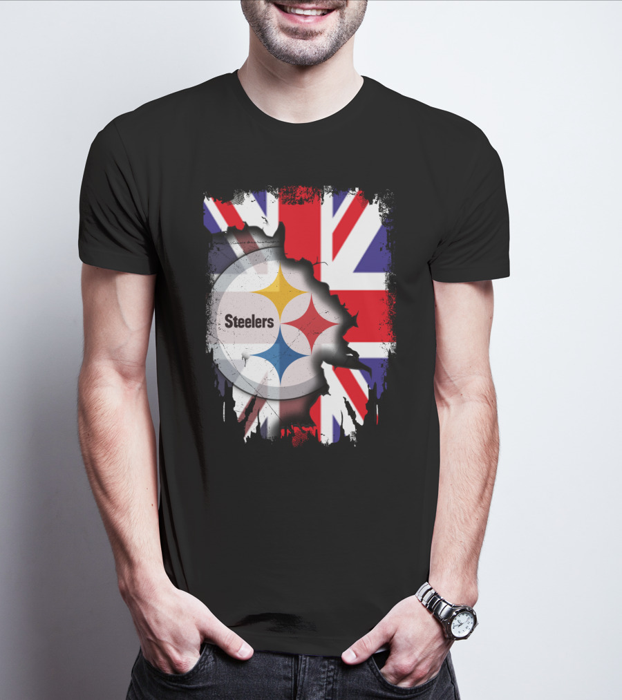 Steelers Union Jack Together United Kingdom Supporters T-Shirt