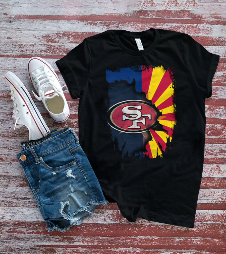 SF Arizona Flag Fusion Together 49ers T-Shirt