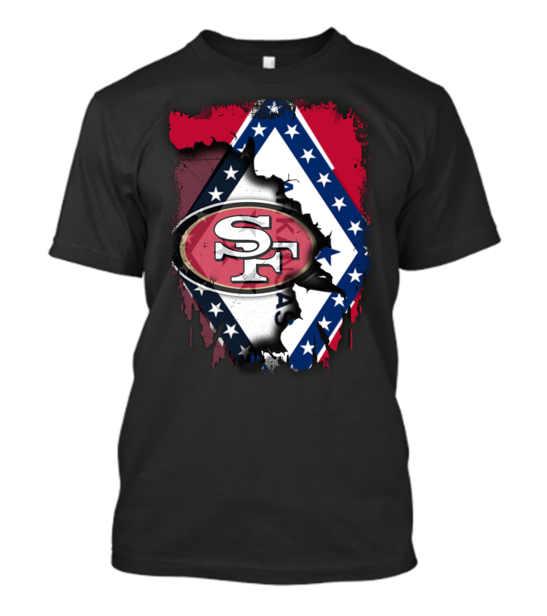 Arkansas Flag With San Francisco 49ers T-Shirt