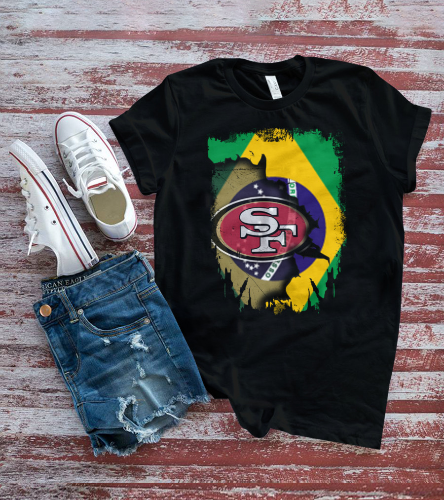 Together Brazil With San Francisco 49ers Flag Fusion T-Shirt