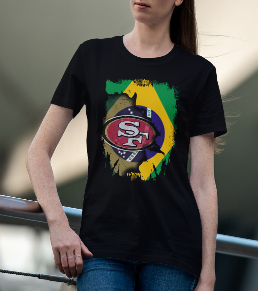Together Brazil With San Francisco 49ers Flag Fusion T-Shirt