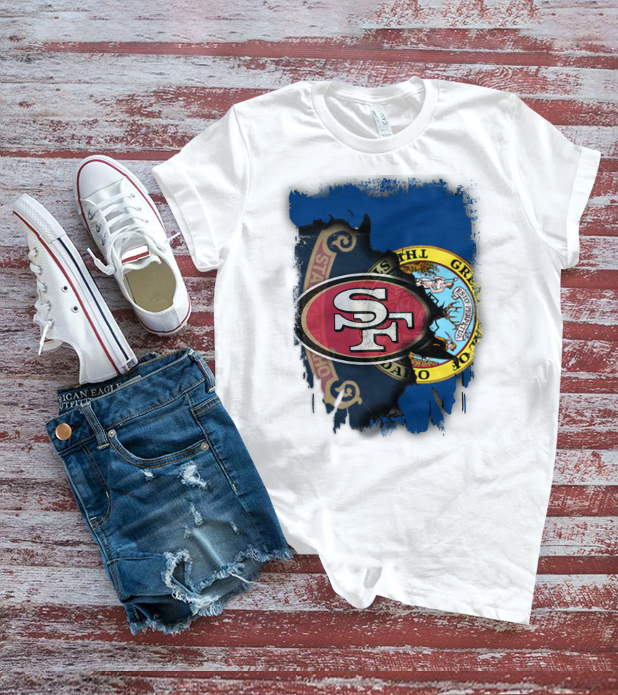 Idaho State Concept With 49ers SF Logo Fusion T-Shirt
