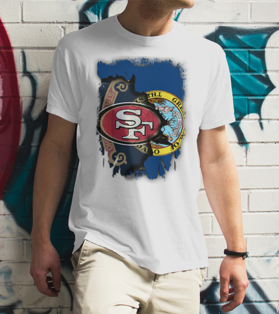 Idaho State Concept With 49ers SF Logo Fusion T-Shirt