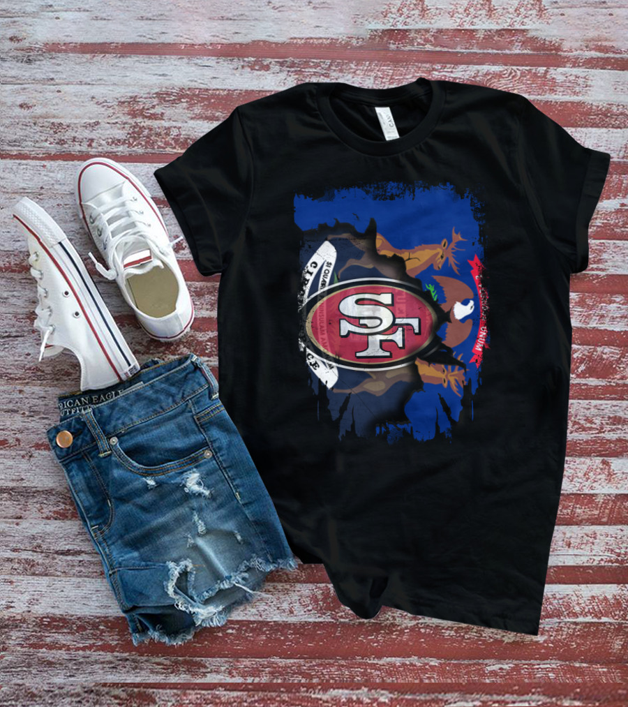 Michigan State Flag With San Francisco 49ers T-Shirt