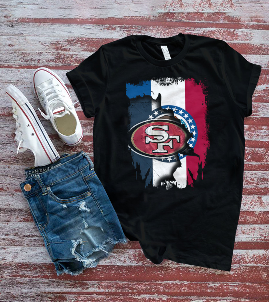 Missouri Pride With 49ers Logo And Flag Colors Unity T-Shirt