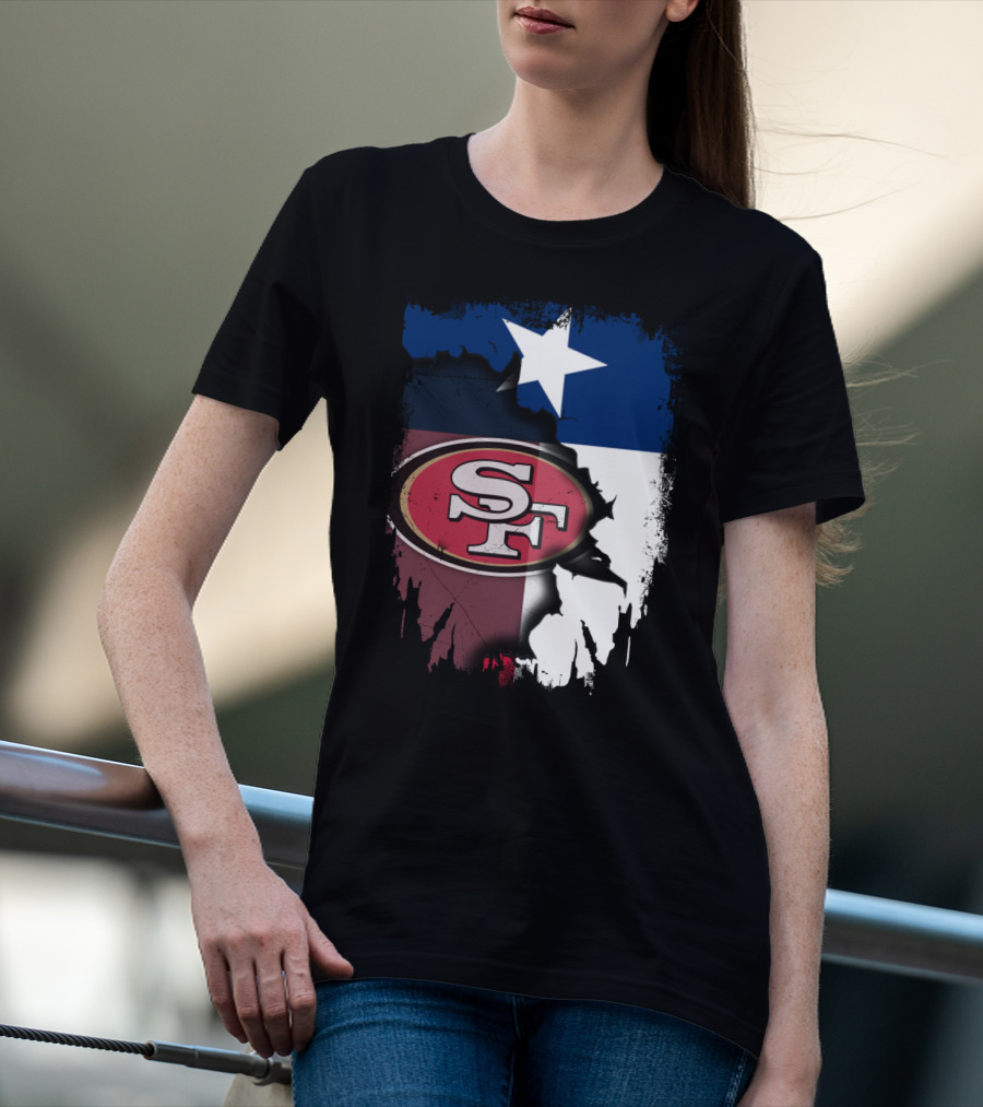Texas And San Francisco 49ers United Emblem T-Shirt