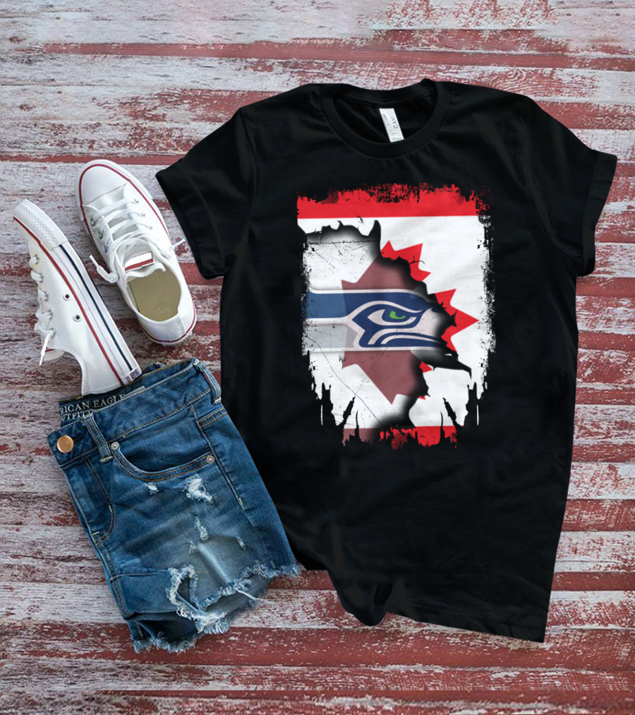 Seahawks And Canada Unity Emblem T-Shirt