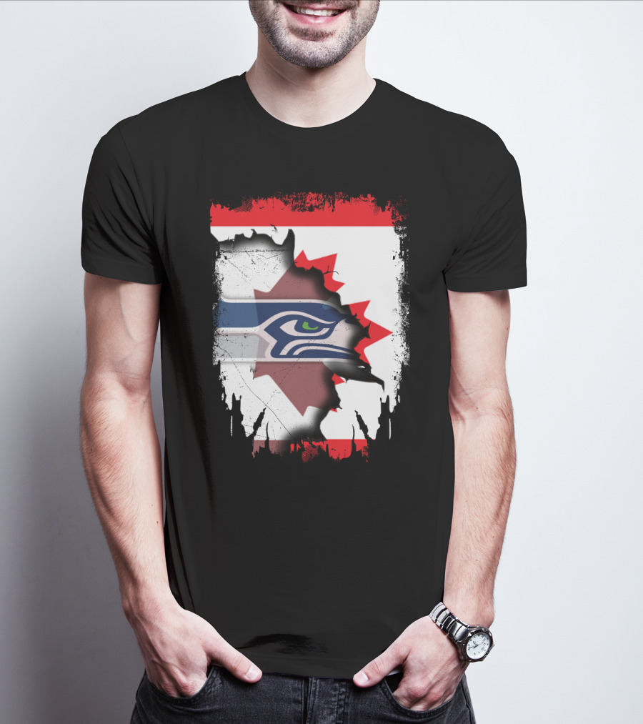 Seahawks And Canada Unity Emblem T-Shirt