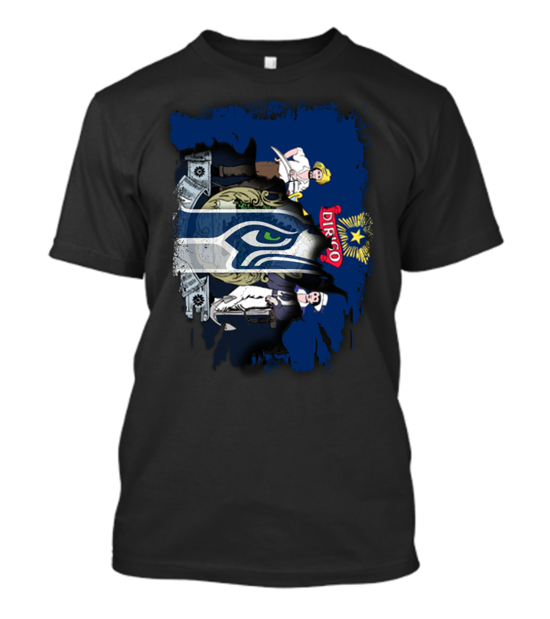 Maine Seal Seahawks Logo Dirigo Together T-Shirt
